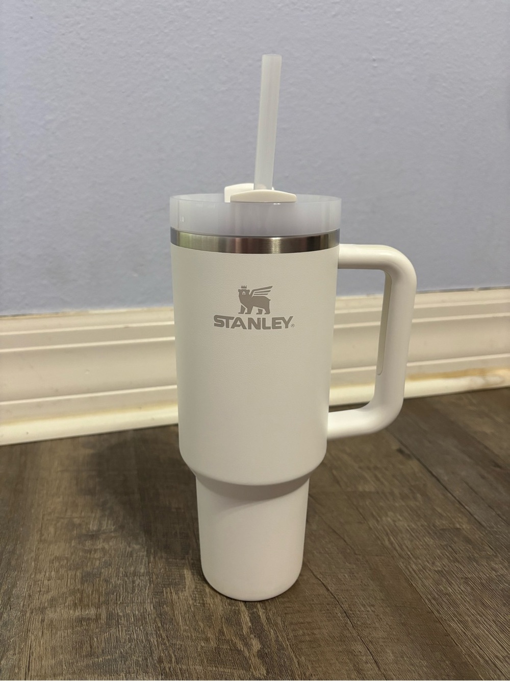 Stanley White Insulated Tumbler with Handle and Straw